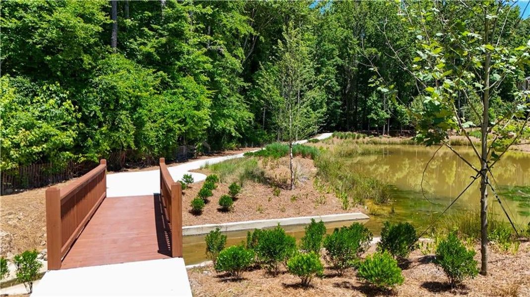 You can easily hop on the walking trail from homesite 29.