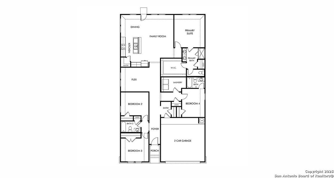 2D floor plan layout of this home in Fox Falls, Boerne, TX (Image 2).