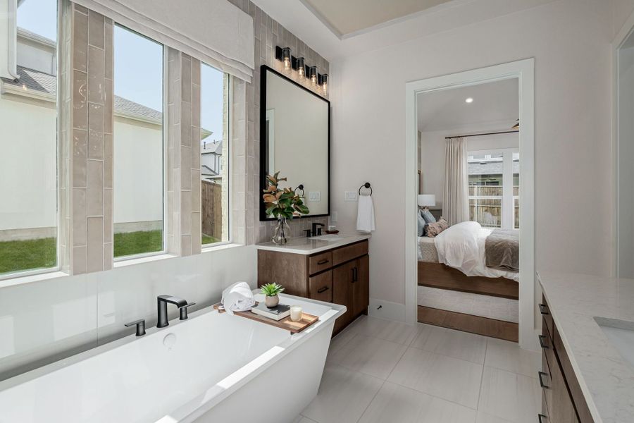 Furnished interior view inside a new home in Fields Select - 50's, Frisco (Image 26).