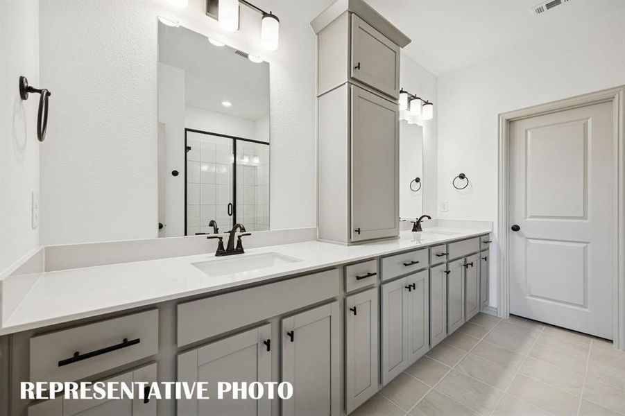 No shortage of space or style in this dream owner's bath!  REPRESENTATIVE PHOTO