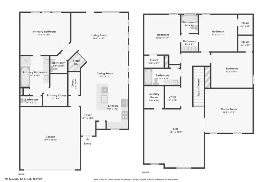 2D floor plan layout of this home in , Atascocita, TX (Image 4).