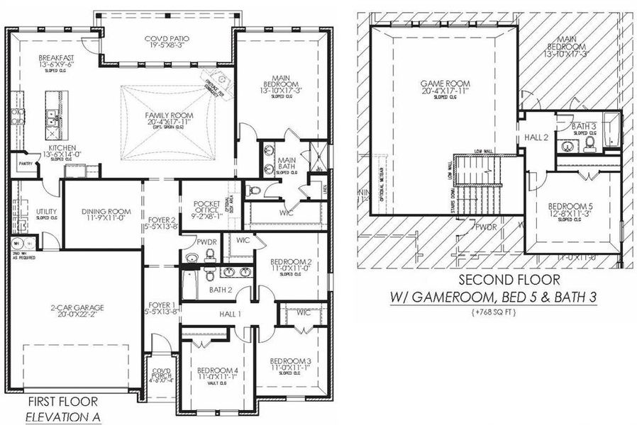 2D floor plan layout of this home in Polo Ridge, Forney, TX (Image 5).