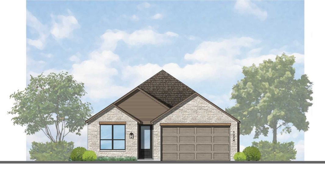 Representative rendering of the exterior for the Rover Plan by Highland Homes (Image 6).
