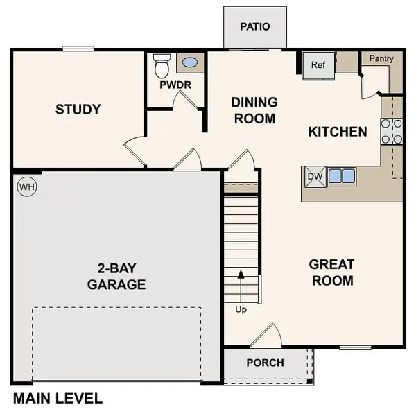 2D floor plan layout for the Davidson by Century Complete in Chapel Pines, Linwood, NC (Image 4).