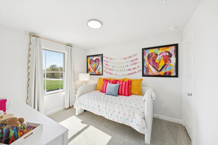 Bedroom in a Belmont Magnolia Model Home in Aubrey TX by Trophy Signature Homes