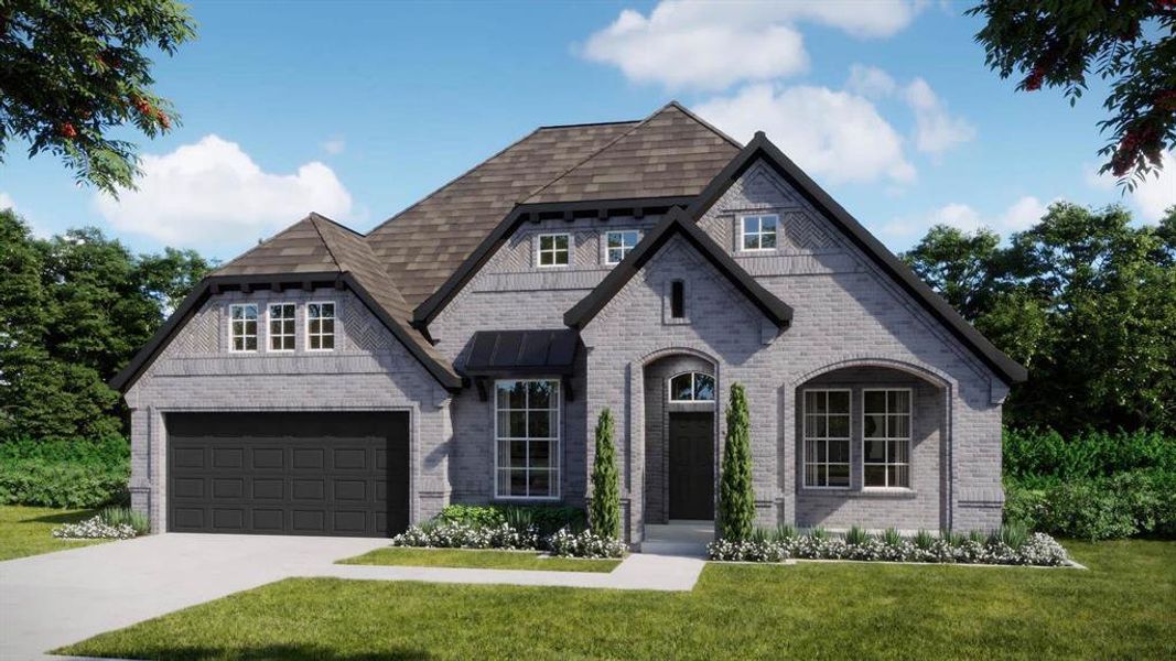 Front exterior of a new home in Myrtle Creek, Waxahachie, TX, highlighting curb appeal (Image 7).