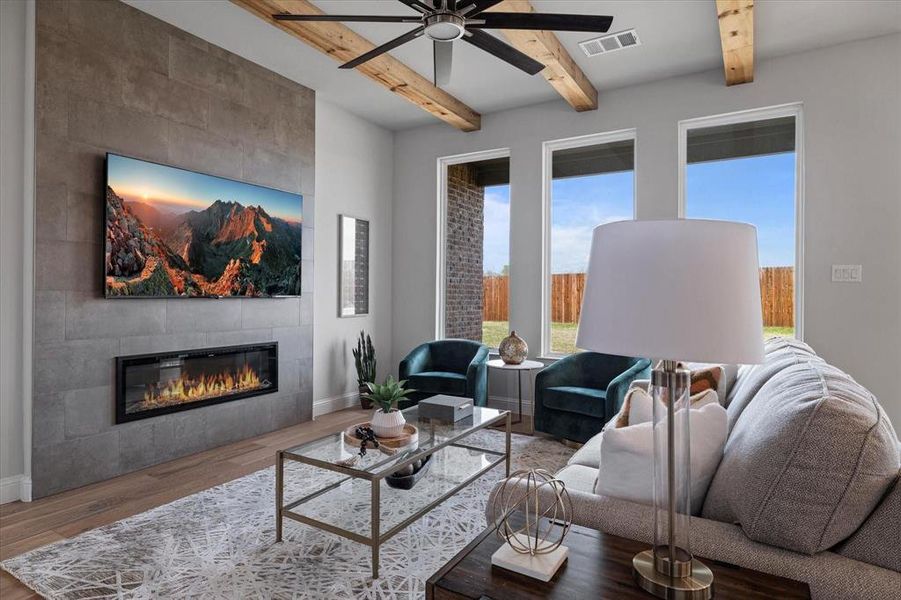 Furnished interior view inside a new home in University Park at Northpointe, Denton (Image 32).