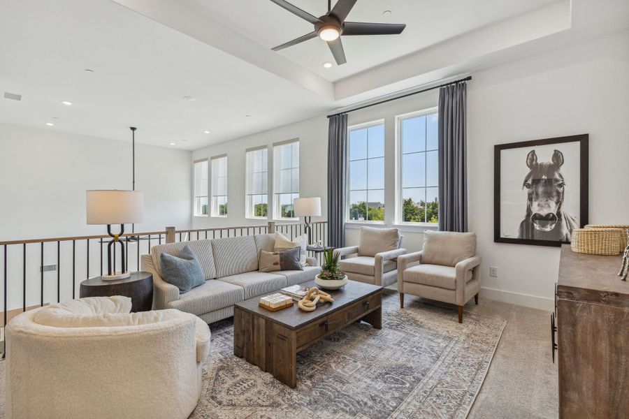 Representative furnished interior of a home built from the Grant by Centre Living Homes in Newman Village Townhomes, Frisco (Image 15).