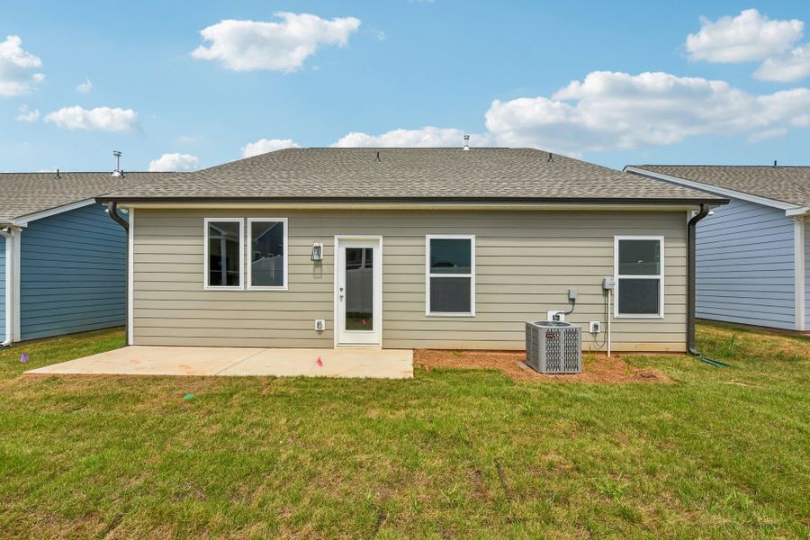 Exterior details and patio area of a home in Edgewater - The Cottages, Lancaster (Image 4).