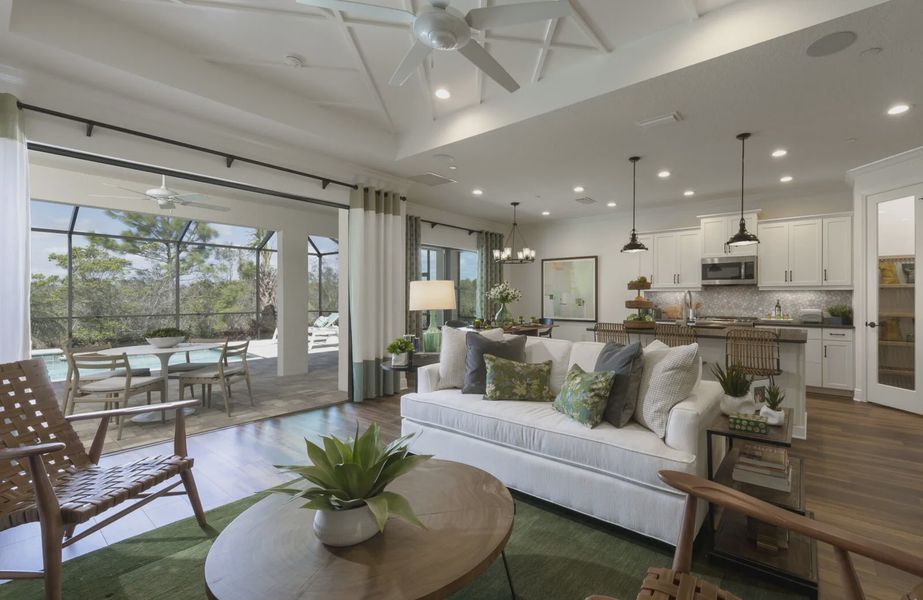 Representative furnished interior of a home built from the Lighthouse by Neal Communities in SkySail, Naples (Image 5).