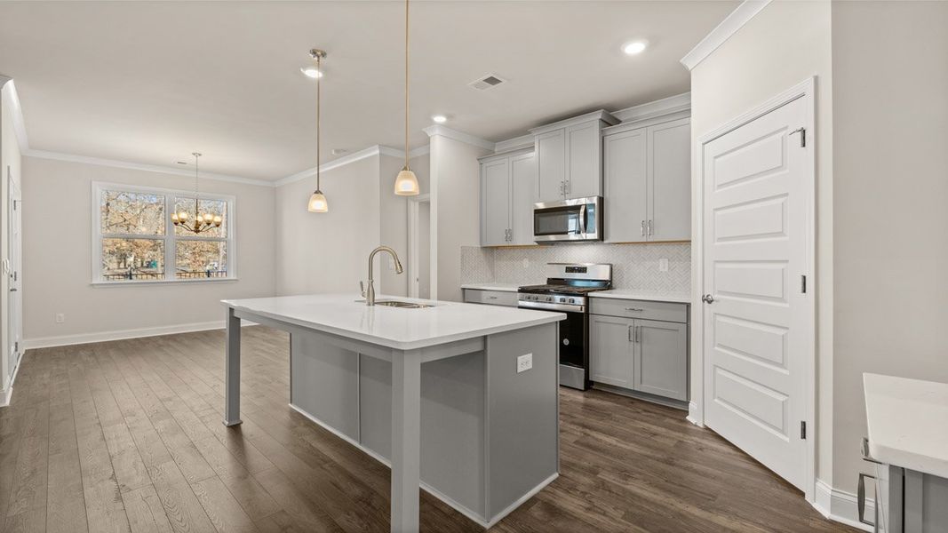 Furnished interior view inside a new home in Oak Ridge Meadows - Active Adult, Locust Grove (Image 5). Furnished interior view inside a new home in Oak Ridge Meadows - Active Adult, Locust Grove (Image 5).