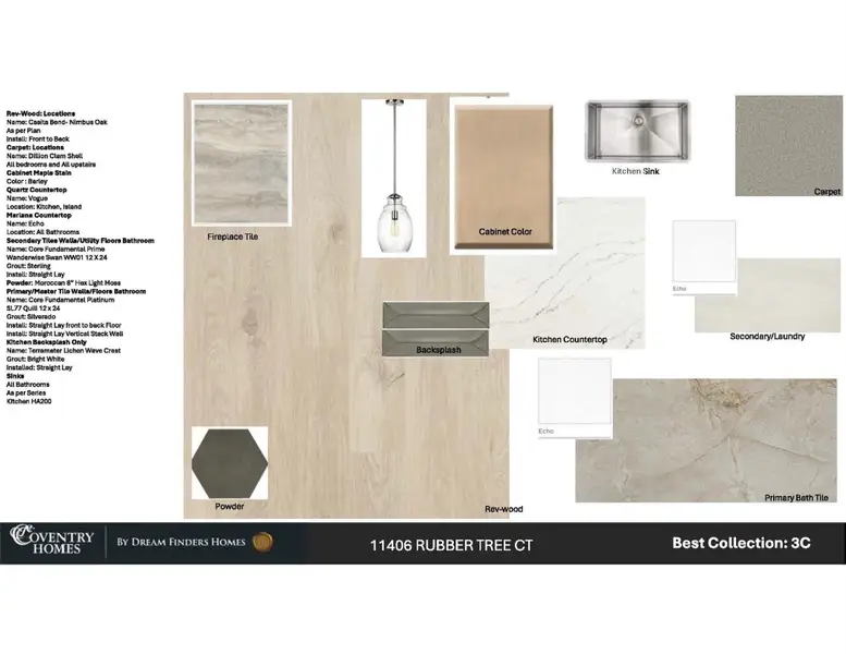 Sample of building materials used in homes in Bridgeland, Cypress (Image 4). Sample of building materials used in homes in Bridgeland, Cypress (Image 4).