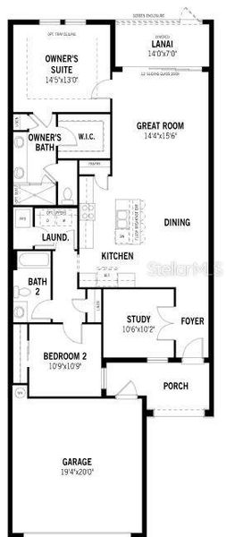 2D floor plan layout of this home in Wellen Park, Venice, FL (Image 4).
