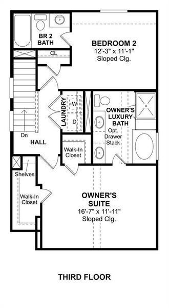 The Lincoln II floor plan by K. Hovnanian Homes. 3rd Floor shown. *Prices, plans, dimensions, features, specifications, materials, and availability of homes or communities are subject to change without notice or obligation.