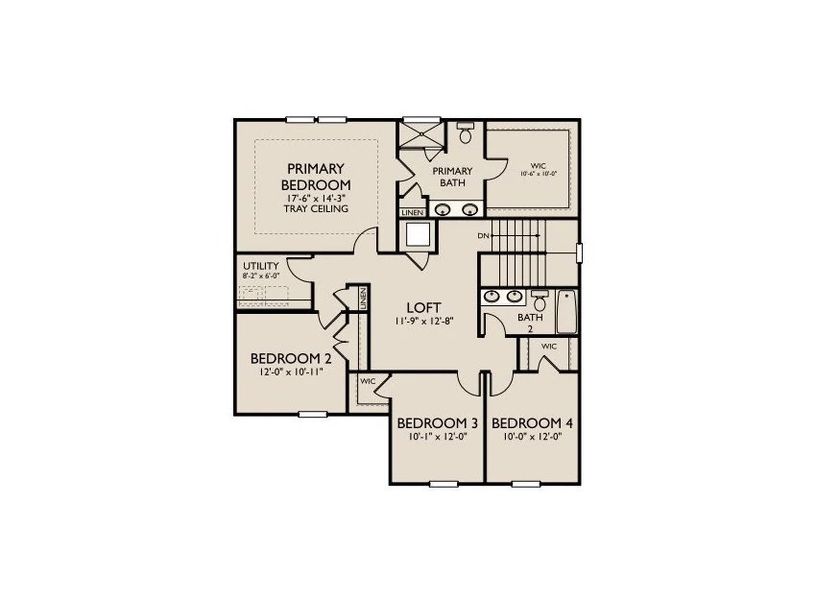 2D floor plan layout of this home in Ascent at Arbor Ridge, La Vergne, TN (Image 5). 2D floor plan layout of this home in Ascent at Arbor Ridge, La Vergne, TN (Image 5).