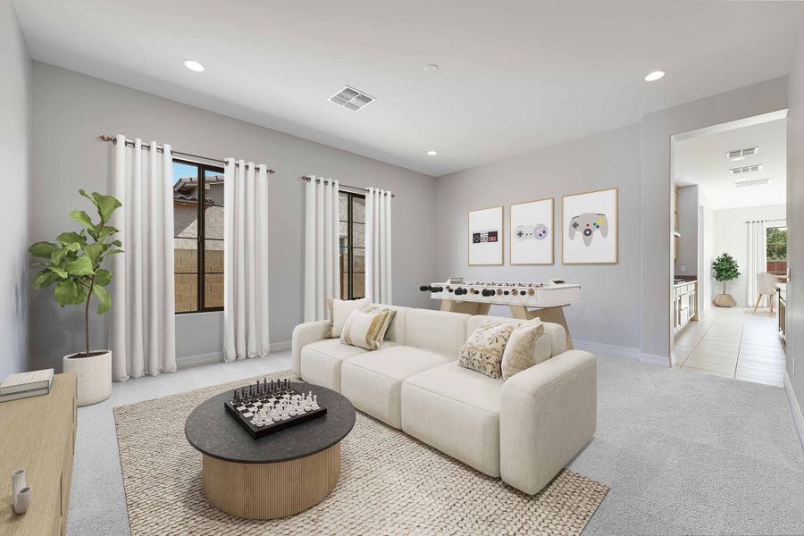 Furnished interior view inside a new home in Ellsworth Ranch, Queen Creek (Image 10). Furnished interior view inside a new home in Ellsworth Ranch, Queen Creek (Image 10).