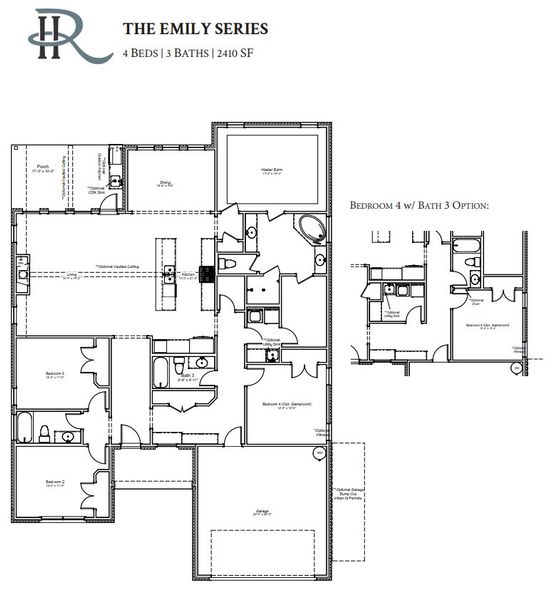 2D floor plan layout for the The Emily by Reece Homes in Greenbrier, Bryan, TX (Image 3). 2D floor plan layout for the The Emily by Reece Homes in Greenbrier, Bryan, TX (Image 3).