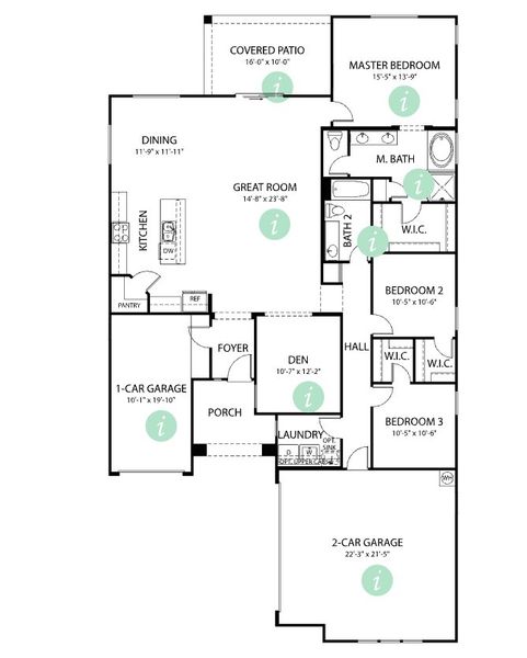 2D floor plan layout for the Plan 4411 by Scott Communities in The Views at Rancho Cabrillo, Peoria, AZ (Image 4).