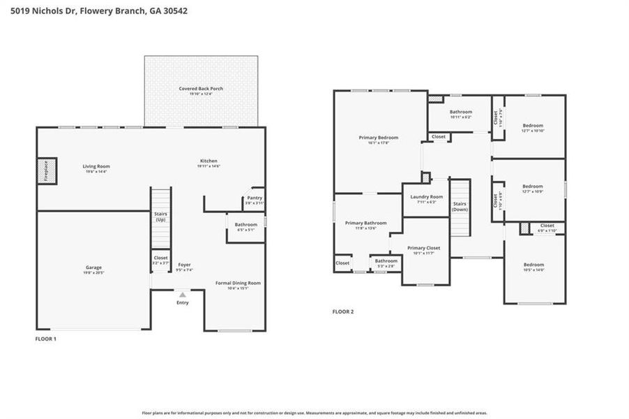 2D floor plan layout of this home in , Flowery Branch, GA (Image 5). 2D floor plan layout of this home in , Flowery Branch, GA (Image 5).