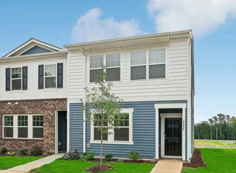 Representative exterior photo of a completed home built from the Celestial by Starlight Homes in Glenn Crossing, Durham, NC (Image 2). Representative exterior photo of a completed home built from the Celestial by Starlight Homes in Glenn Crossing, Durham, NC (Image 2).