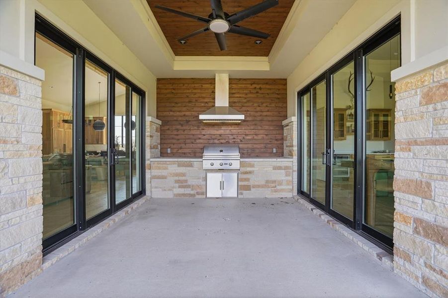 Exterior details and patio area of a home in Ranger Ridge Estates, Strawn (Image 3).
