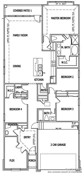2D floor plan layout of this home in Park Hill Commons, San Antonio, TX (Image 3).