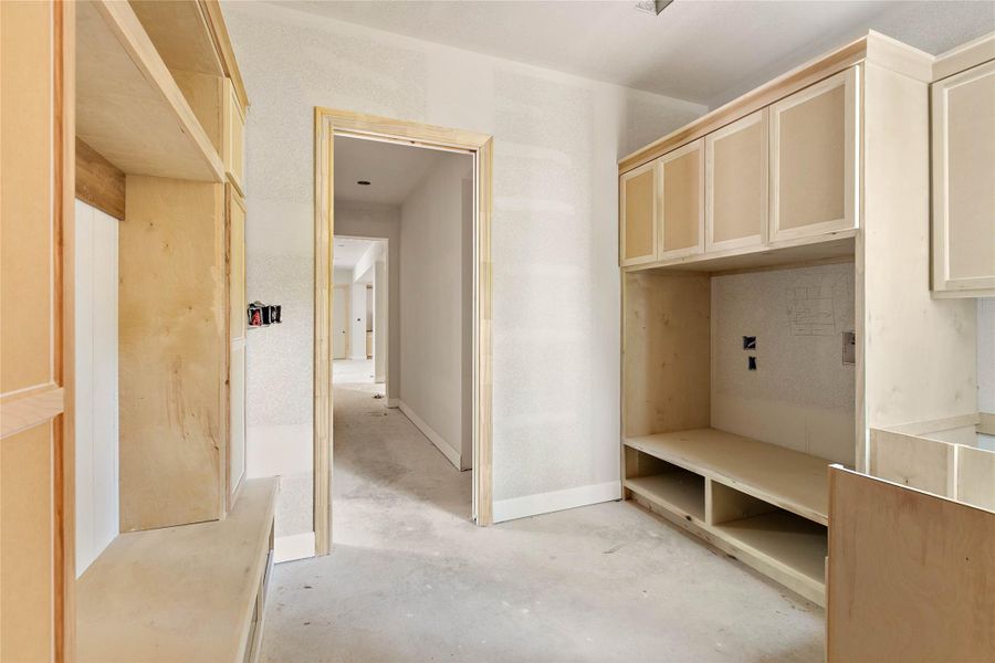 A combination mud/laundry room is a perfect pairing for your family's busy lives. A combination mud/laundry room is a perfect pairing for your family's busy lives.