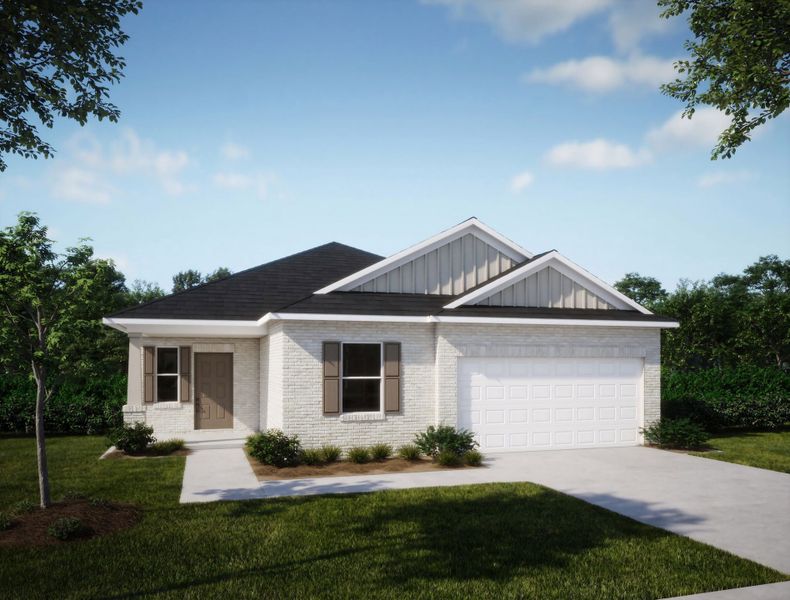 Representative exterior photo of a completed home built from the Ashton by Maronda Homes in Seminole Bend, Pensacola, FL (Image 8).