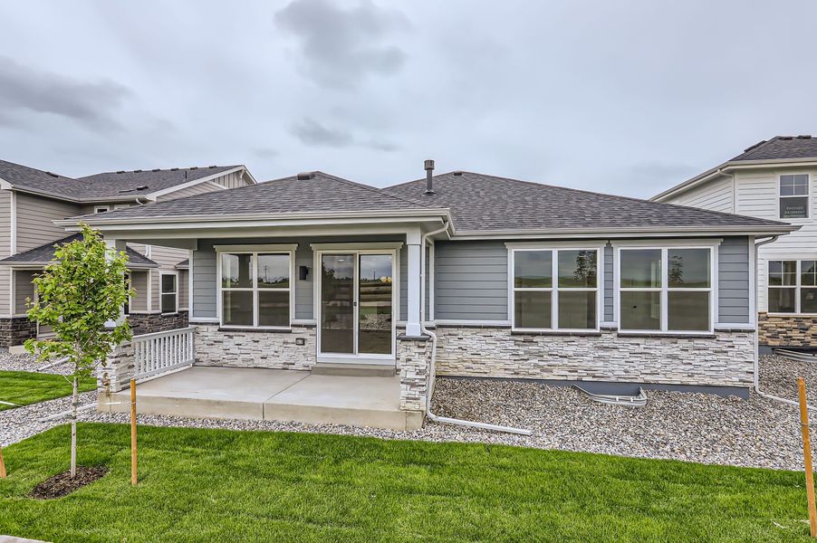 Exterior details and patio area of a home in Barefoot Lakes, Longmont (Image 24).