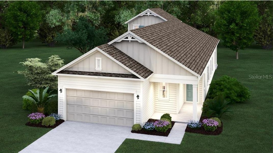 Artist rendering; illustration purposes only; colors, features, and garage orientation may differ.