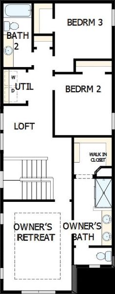 2D floor plan layout of this home in NoVi Chatham Park - The Mews Collection, Pittsboro, NC (Image 3).