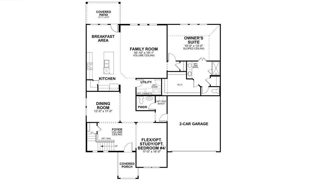 2D floor plan layout for the Zacate Dc by M/I Homes in Berryknoll, Montgomery, TX (Image 3).