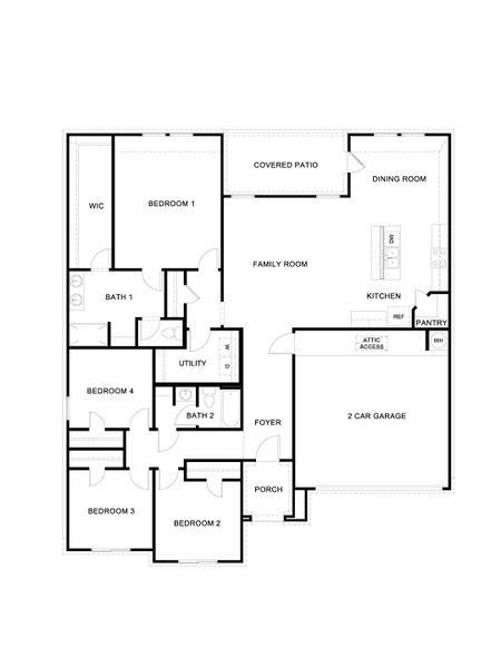 2D floor plan layout for the The Dean by D.R. Horton in Revelry, Del Valle, TX (Image 2). 2D floor plan layout for the The Dean by D.R. Horton in Revelry, Del Valle, TX (Image 2).