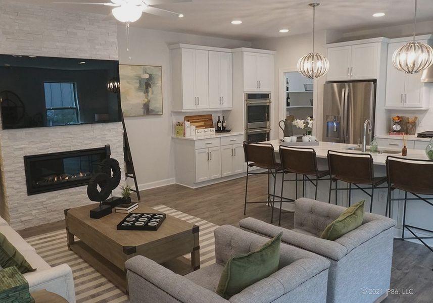 Representative furnished interior of a home built from the Kingston by Epcon Communities in The Courtyards at Oak Grove, Durham (Image 10).