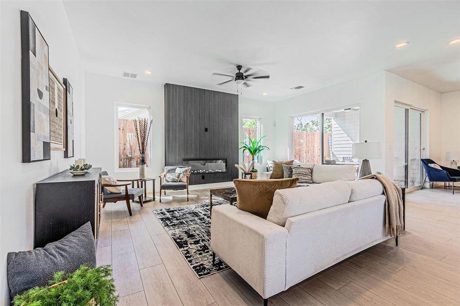 Furnished interior view inside a new home in , Dallas (Image 32).