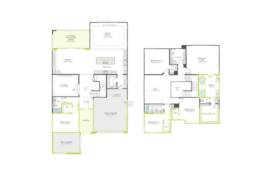 2D floor plan layout of this home in Soleo, San Tan Valley, AZ (Image 5). 2D floor plan layout of this home in Soleo, San Tan Valley, AZ (Image 5).