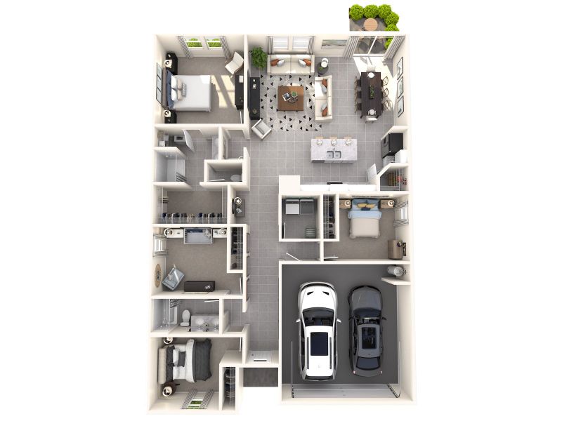 2D floor plan layout for the Foxglove by Meritage Homes in Two Rivers - Classic Series, Zephyrhills, FL (Image 4).