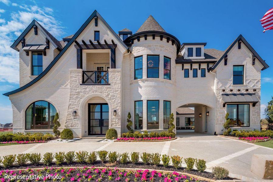 Front exterior of a new home in Park Place, Prosper, TX, highlighting curb appeal (Image 1).