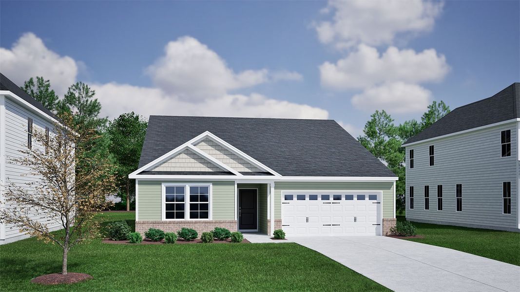 Representative exterior photo of a completed home built from the Gwinnett II - Genesis Value Collection by Mungo Homes in Stapleton, Clemmons, NC (Image 8).