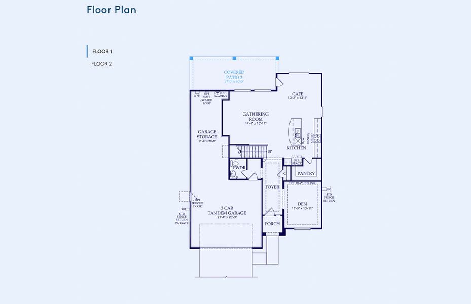 2D floor plan layout of this home in Parkside at Anthem at Merrill Ranch, Florence, AZ (Image 5).