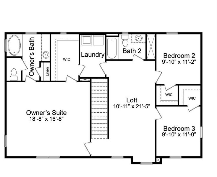 2D floor plan layout for the Tyler A by JC Jackson Homes,LLC in Heritage Pointe, Newport, NC (Image 6).