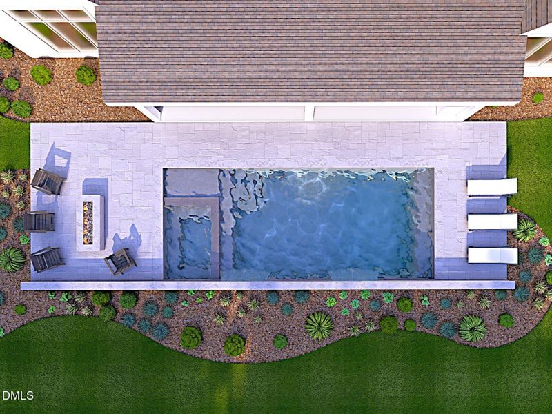 6448 Sanctuary Falls Pool Top View (Lot