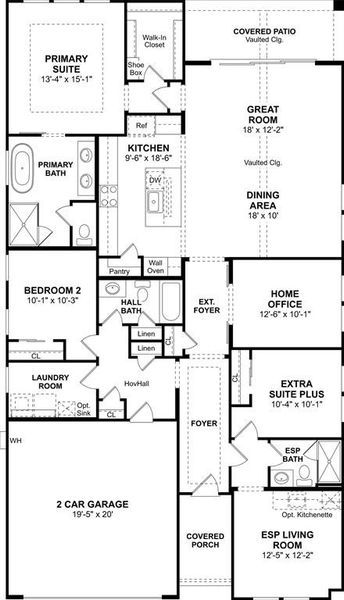 2D floor plan layout of this home in Timberbrook, Justin, TX (Image 3). 2D floor plan layout of this home in Timberbrook, Justin, TX (Image 3).