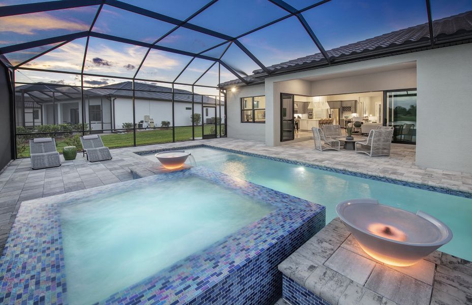 Screened-in pool and spa