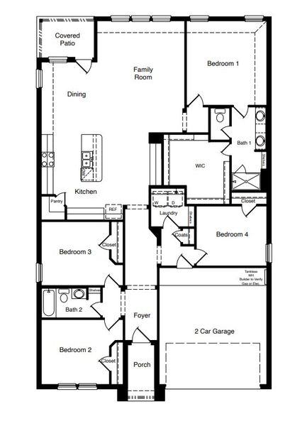 2D floor plan layout of this home in Overlook West, Wolfforth, TX (Image 5).
