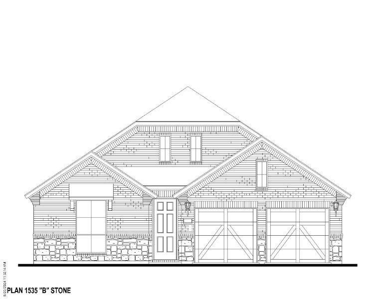 Plan 1535 Elevation B w/ Stone