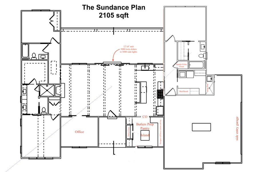 2D floor plan layout of this home in Monarch Manor, Poolville, TX (Image 3).