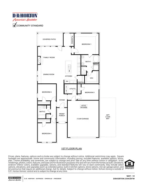 2D floor plan layout of this home in Lakewood Trails, Forney, TX (Image 2). 2D floor plan layout of this home in Lakewood Trails, Forney, TX (Image 2).