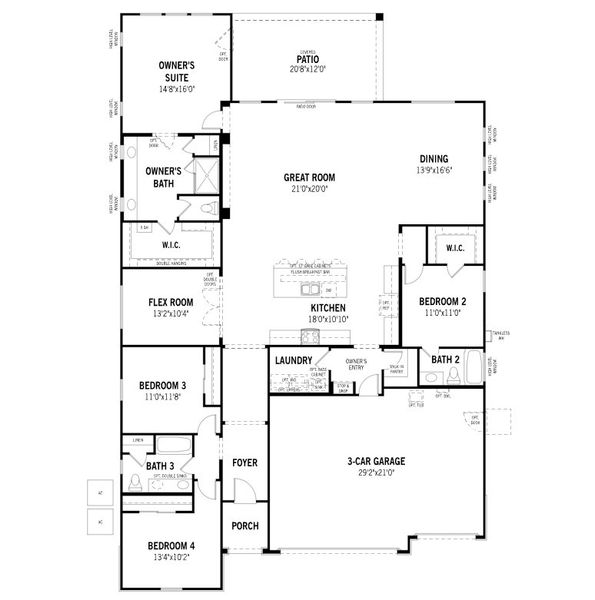 2D floor plan layout for the Crimson by Mattamy Homes in Landmarke, San Tan Valley, AZ (Image 3).
