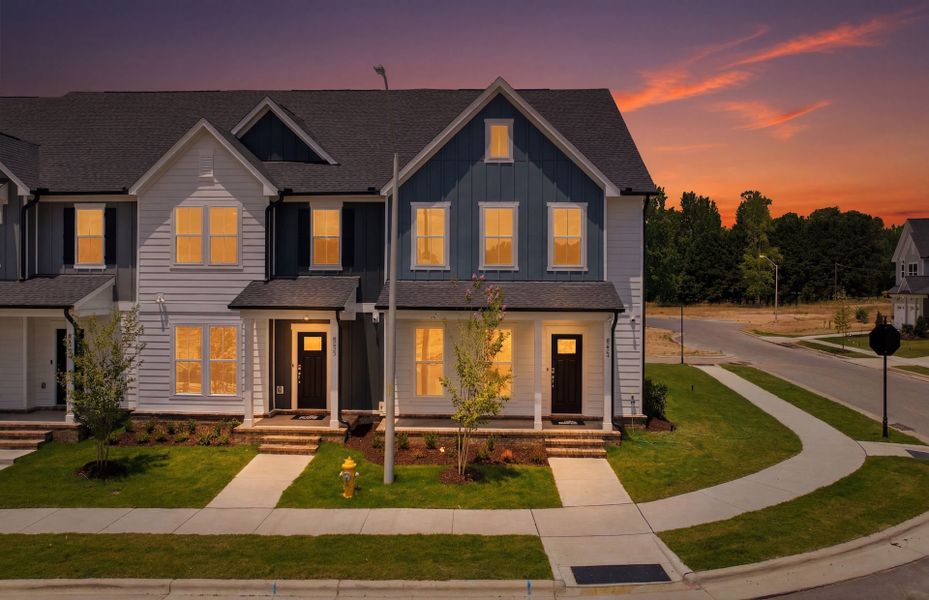 Representative exterior photo of a completed home built from the Sedona by Pulte Homes in The Preserve at Marks Creek, Knightdale, NC (Image 27). Representative exterior photo of a completed home built from the Sedona by Pulte Homes in The Preserve at Marks Creek, Knightdale, NC (Image 27).